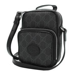 Gucci INTERLOCKING GG GG SUPREME Shoulder Bag Crossbody Black Multi Line